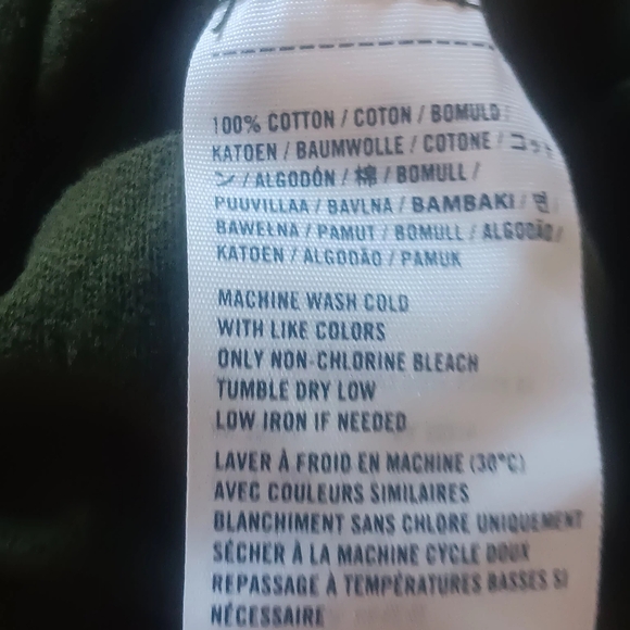 abercrombie kids Cotton Vee Neck Raw Seam Hvy Wt LS Tee Size XL - Picture 7 of 7